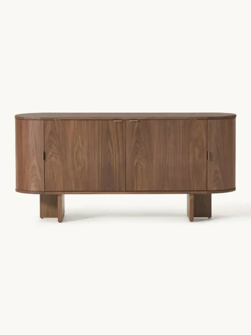 Houten dressoir Zumi met afgeronde hoeken