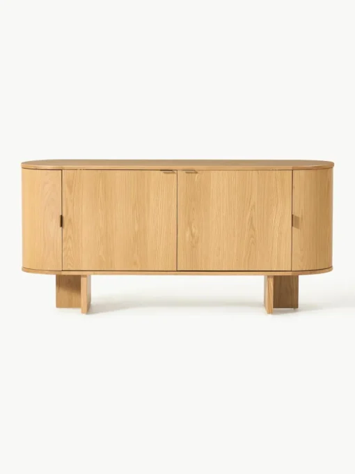 Houten dressoir Zumi met afgeronde hoeken