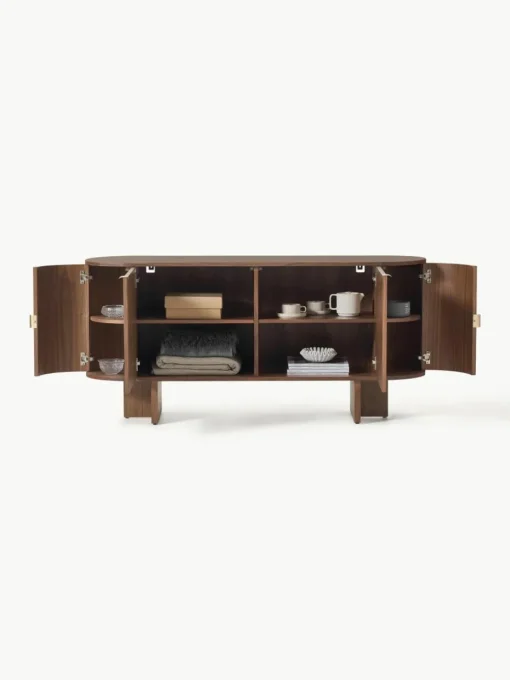 Houten dressoir Zumi met afgeronde hoeken