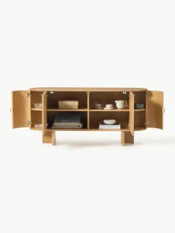 Houten dressoir Zumi met afgeronde hoeken
