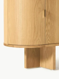 Houten dressoir Zumi met afgeronde hoeken