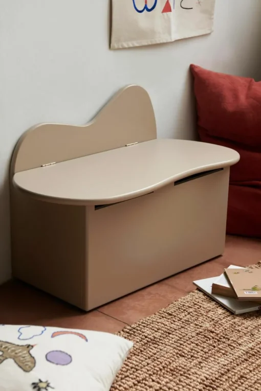 Houten kinderbankje Slope met opbergruimte