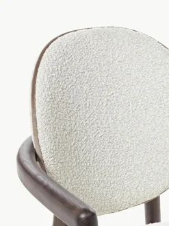 Houten Maia stoel met bouclé bekleding