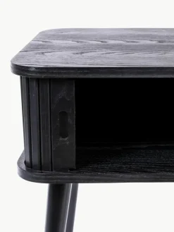 Houten nachtkastje Barbier met roldeur en gecanneleerde voorkant