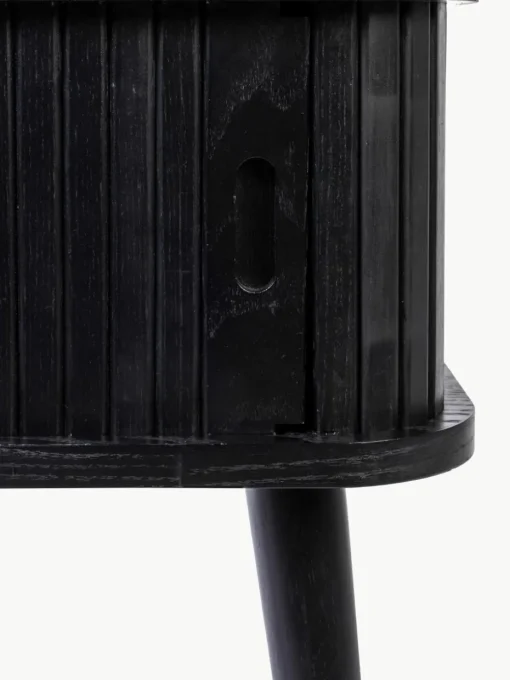 Houten nachtkastje Barbier met roldeur en gecanneleerde voorkant