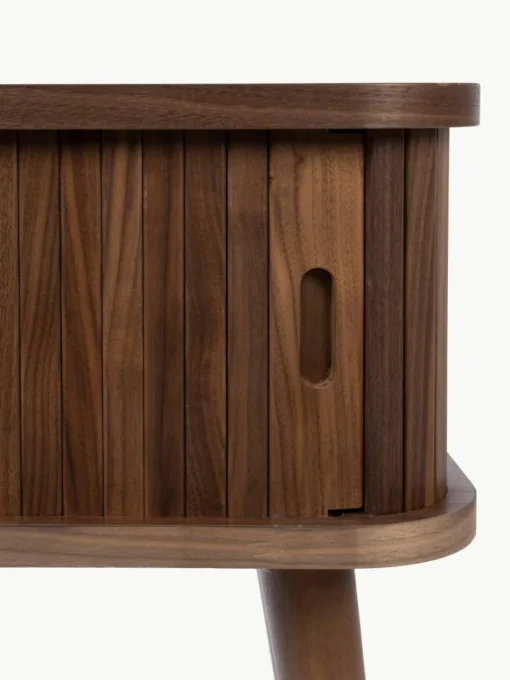 Houten nachtkastje Barbier met Rolltür en geribbelde voorzijde