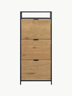 Houten schoenenkast Seaford met opvouwbare vakken