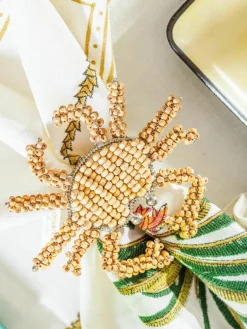 Houten servetringen Crab, 2 stuks