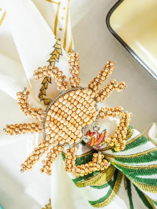 Houten servetringen Crab, 2 stuks