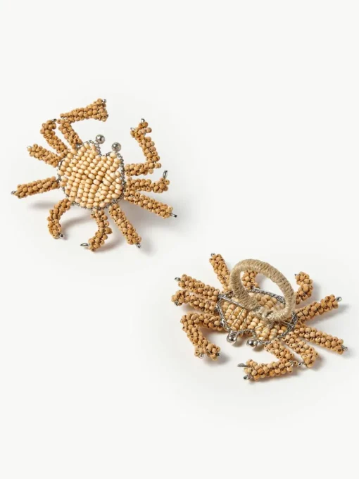 Houten servetringen Crab, 2 stuks