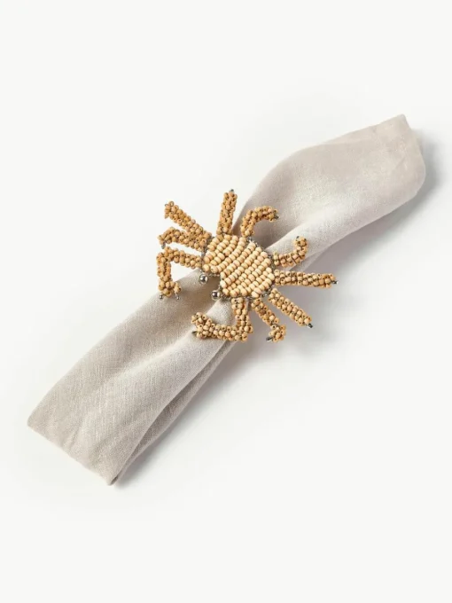 Houten servetringen Crab, 2 stuks