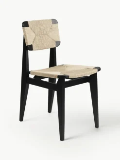 Houten stoel C-Chair van eikenhout met gevlochten zitvlak