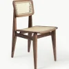 Houten stoel C-Chair van walnoothout met Weens vlechtwerk