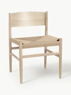 Houten stoel Nestor met handgevlochten zitvlak