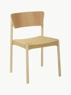 Houten stoelen Danny met rotan zitvlak, 2 stuks
