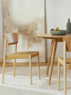 Houten stoelen Danny met rotan zitvlak, 2 stuks