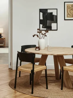 Houten stoelen Danny met rotan zitvlak, 2 stuks