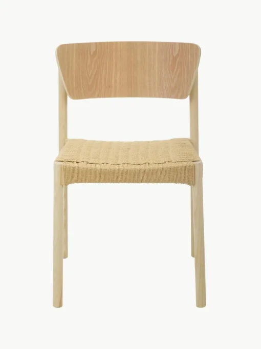 Houten stoelen Danny met rotan zitvlak, 2 stuks