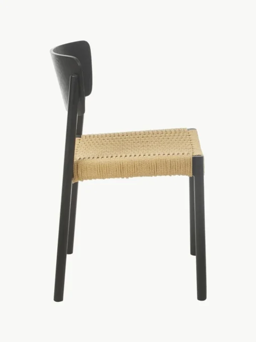 Houten stoelen Danny met rotan zitvlak, 2 stuks