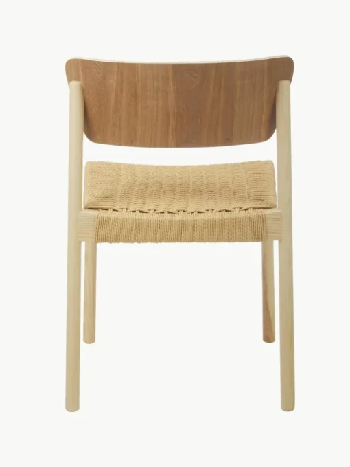 Houten stoelen Danny met rotan zitvlak, 2 stuks