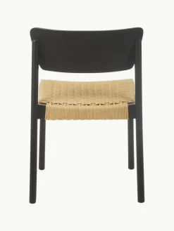 Houten stoelen Danny met rotan zitvlak, 2 stuks