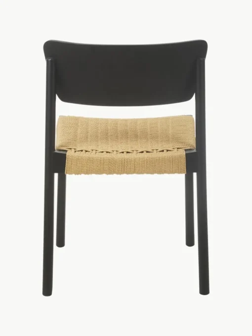 Houten stoelen Danny met rotan zitvlak, 2 stuks