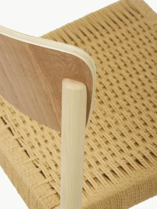 Houten stoelen Danny met rotan zitvlak, 2 stuks