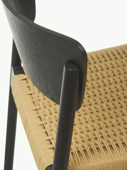 Houten stoelen Danny met rotan zitvlak, 2 stuks