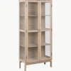 Houten vitrinekast Linley met glazen deuren