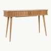 Houten wandtafel Barbier met geribde voorkant