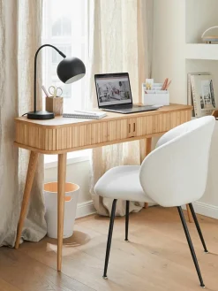 Houten wandtafel Barbier met geribde voorkant