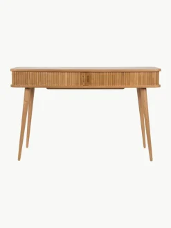 Houten wandtafel Barbier met geribde voorkant