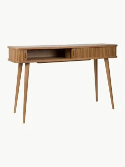 Houten wandtafel Barbier met geribde voorkant