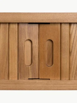 Houten wandtafel Barbier met geribde voorkant