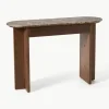 Houten wandtafel Zumi met marmeren blad en lade