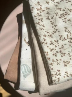 Hydrofiel doek Dreamland van biokatoen, 3-delig