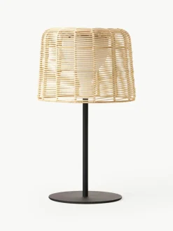 In- & outdoor Solar LED-Lamp Kyra met rotan kap