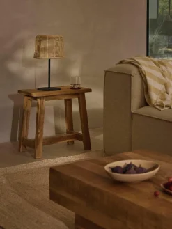 In- & outdoor Solar LED-Lamp Kyra met rotan kap