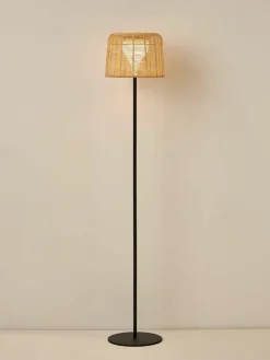 In- & outdoor Solar LED-Lamp Kyra met rotan kap