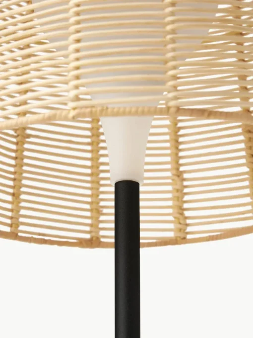 In- & outdoor Solar LED-Lamp Kyra met rotan kap