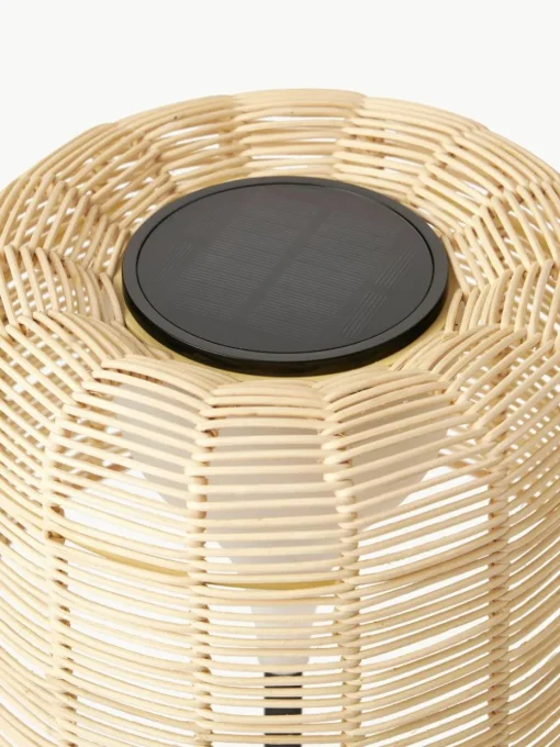 In- & outdoor Solar LED-Lamp Kyra met rotan kap