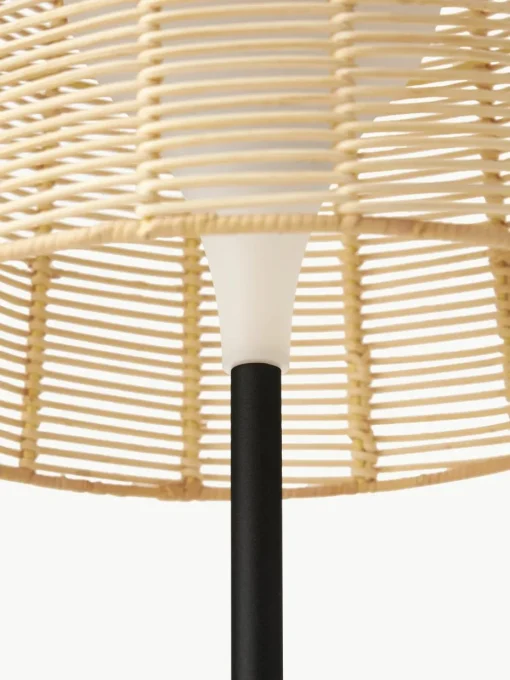 In- & outdoor Solar LED-Lamp Kyra met rotan kap