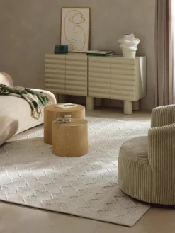 In- & outdoor vloerkleed Barcelona met hoog-laag structuur