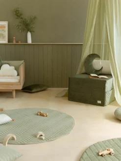 3in1 fluwelen slaapmatras, zitzak en speeltafel Sleepover