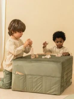 3in1 fluwelen slaapmatras, zitzak en speeltafel Sleepover