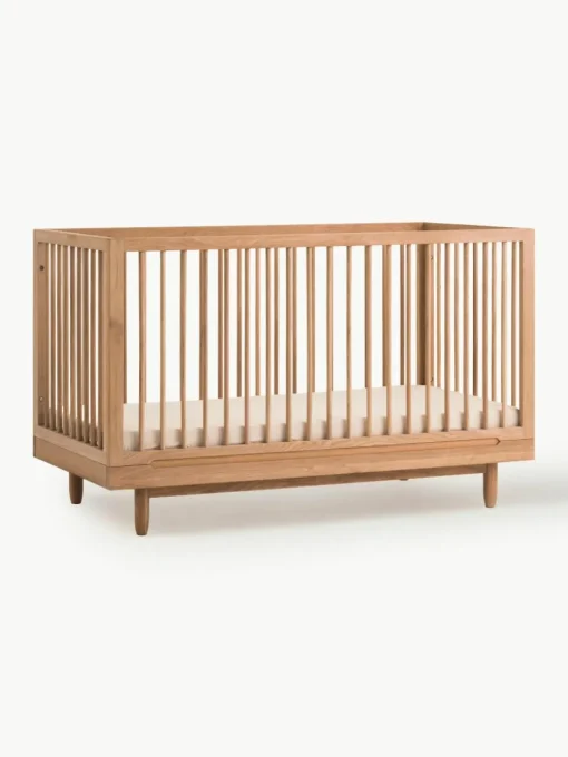 In hoogte verstelbaar babybedje Pure van eikenhout, 70 x 140 cm