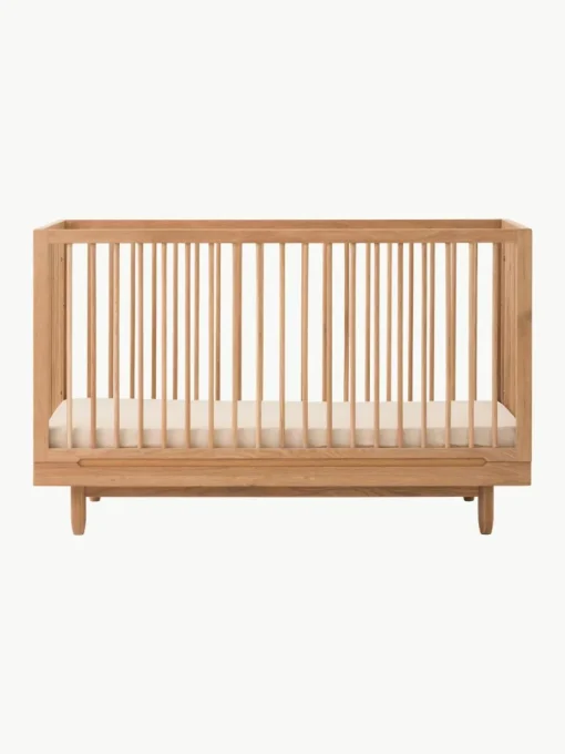 In hoogte verstelbaar babybedje Pure van eikenhout, 70 x 140 cm