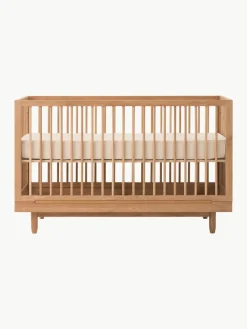 In hoogte verstelbaar babybedje Pure van eikenhout, 70 x 140 cm