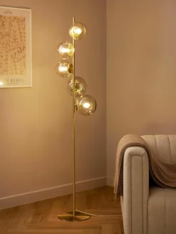 Industriële vloerlamp Casey van glas