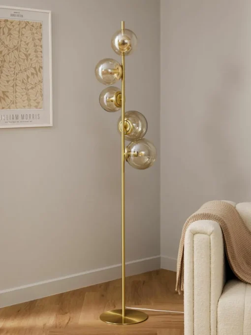 Industriële vloerlamp Casey van glas